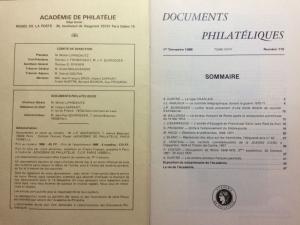 DOCUMENTS PHILATÉLIQUES - REVUE DE L'ACADÉMIE DE PHILATÉLIE - N°115 (I-88)