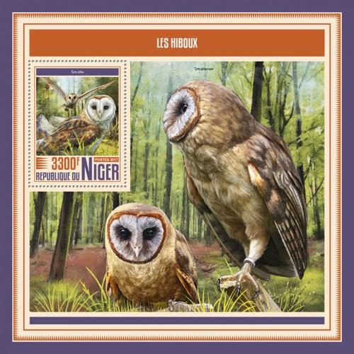 NIGER - 2017 - Owls - Perf Souv Sheet - MNH