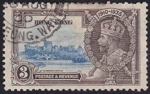 HONG KONG 1935 Jubilee 3c part strike SHEUNG WAN cds.......................A9482