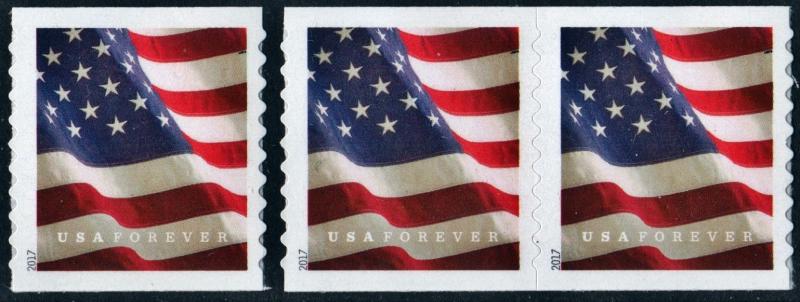 SC#5159 (49¢) U.S. Flag Coil Pair & Single (2017) SA