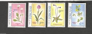 1988 Faroe Islands SC #193-196 FLOWERS MNH stamps