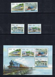 Ireland: 2005, 150th Anniversary, Dublin to Belfast Railway,  MNH set + M/Sheet