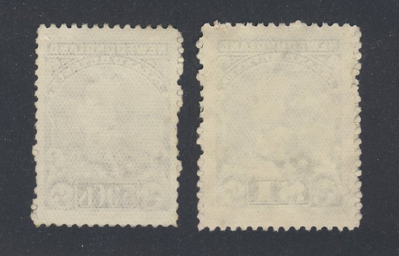 2x Newfoundland Revenue Stamps;   #NFR24-50c NFR25-$1.00  Used Guide = $47.50