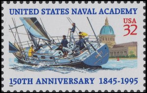 US 3001 Naval Academy 150th Anniversary 32c single MNH 1995