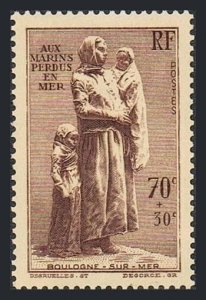 France B93,MNH. Michel 462. For French Seamen,1939.Statue of Widow and Children.