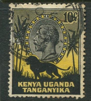 Kenya & Uganda - Scott 48- KGV Definitive -1935 - FU - Single 10c Stamp