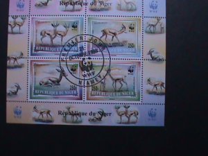 NIGER 1998-SC#986b WWF-WORLD WILDLIFE FUND-GAZELLA DORCAS WWF-FANCY CANCEL-S/S