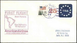 FFUS AA-F384f Miami AMF to San Salvador, El Salvador 8/15/90 American Airlines