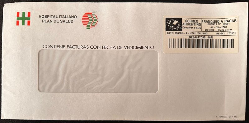 CM) 2001. ARGENTINA. POSTAGE. COMMERCIAL LETTER CIRCULATED WITH ADVERTISING. XF