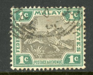 Malaya 1900 Wmk MSCA 1¢ Grey & Green SG #15a VFU W136