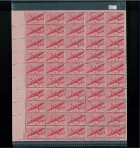 1941 United States Air Mail Postage Stamp #C25 Plate No 23113 Mint Full Sheet