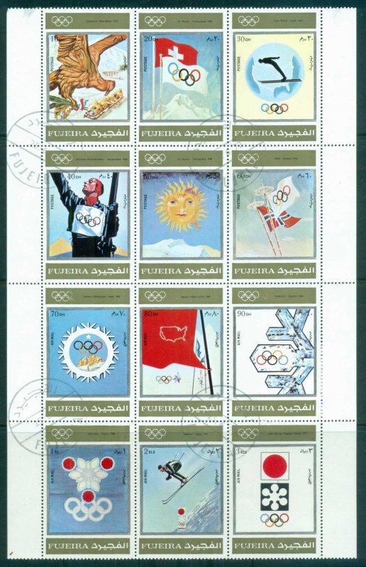 Fujeira 1972 Winter Olympics Blk 12 (folded) CTO