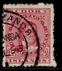 COOK ISLANDS QV SG8a, 2½d rose-carmine, USED. Cat £48. 