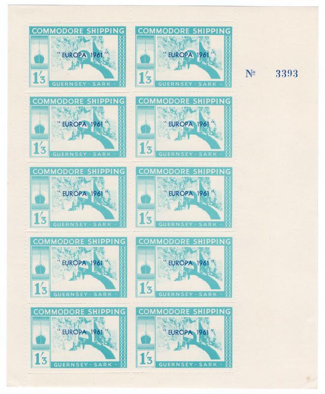 (I.B-JA) Cinderella Collection : Isle of Sark Shipping 1/3d (Europa 1961)