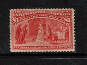 USA #241 Mint Fine+ Never Hinged