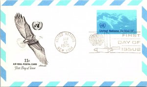 United Nations, New York, Worldwide First Day Cover, Government Postal Card