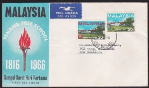 MALAYSIA SABAH 1966 Penang Free School set on FDC - TAWAU cds..............D6768