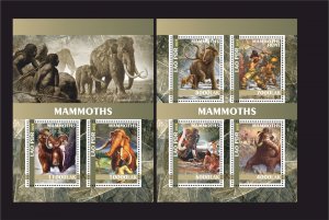 Stamps.Prehistoric Fauna Mammoths 2023 1 +1 sheets  perforated NEW