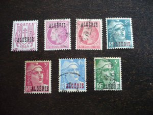 Stamps - Algeria - Scott#197,198,200,202-205 - Used Part Set of 7 Stamps