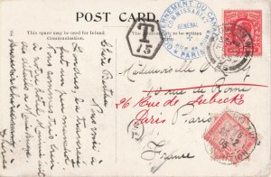 Great Britain 1905 France Postage Due Cover London  Canada Paris Redirected