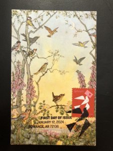 2024 LOVE STAMP FDC  Postcard CACHET Birds Of All Kinds Maxicard 3.5 X 5 Maximum