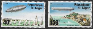 Africa. Niger C273, C275 Airmail Zeppelin.  used. Very Nice.