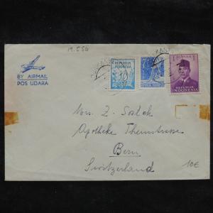 ZS-X185 INDONESIA - Airmail, 1954, Great Franking To Switzerland Cover