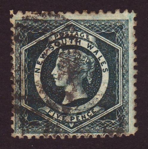 Australia NSW 1882 Sc#65b, SG#223b 5d Green Queen Victoria USED.