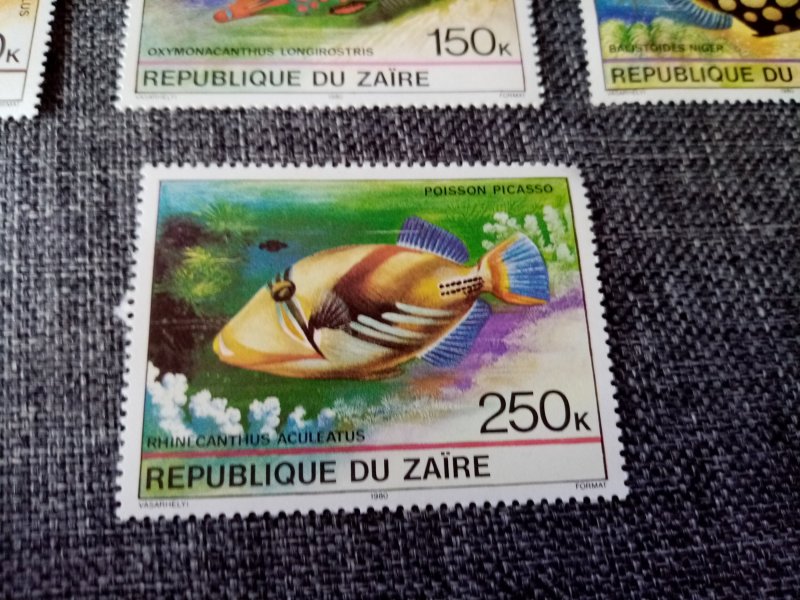 Republic of Zaire Tropical fish stamps African stamp set