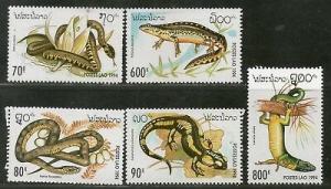 Laos 1994 Reptiles Snake Lizard Wildlife Animals Sc 1178-82 MNH # 2197