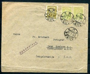 Lithuania 1925 Cover Kaunas to Czechoslovakia Nice cancels SKU 749