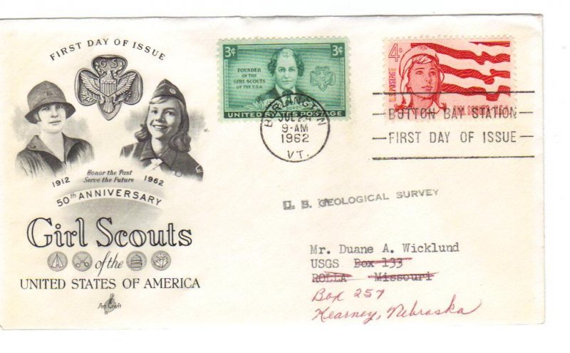 US 1199 (Me-4) 4c Girl Scouts Combo on FDC Artcraft Cachet ECV $12.50