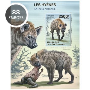 IVORY COAST - 2014 - Hyenas - Perf Souv Sheet - Mint Never Hinged
