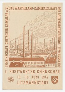 Postal stationery Germany 1942 Stamp show Litzmannstadt - Factories