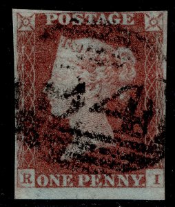 GB QV SG8, 1d red-brown PLATE 85, USED. Cat £35. RI