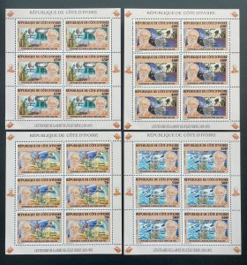 Stamps Minisheets Jules Verne Ivory Coast 2005 Perf. 