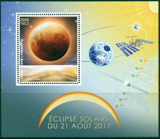 Solar Eclipse Sun International Space Station MNH stamp set