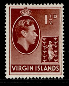 BRITISH VIRGIN ISLANDS GVI SG112a, 1½d red-brown, M MINT. ORDINARY