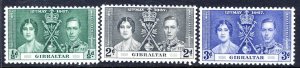GIBRALTAR - SC#104-106 Coronation of King George VI (1937) MH