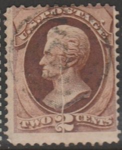 U.S. Scott Scott #146 Jackson Stamp - Used Single - Preprinting Paperfold Error