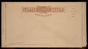 USA 1879 Lettersheet Envelope American Bank Note Cover 86517