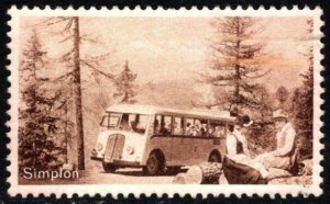 Vintage German Poster Stamp Camping in the Grimsel Pass Switzerland