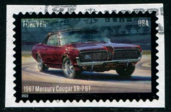 5718 US (60c) Pony Cars - Mercury Cougar XR-7 SA, used on paper