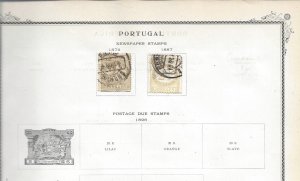 Portugal - 4 old (1800's) album pages.  See description and scans.