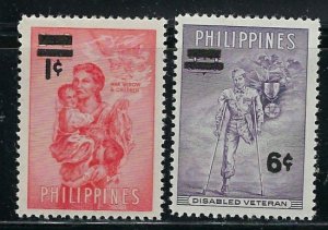 Philippines 648-49 MNH 1959 surcharges (fe5701)