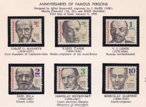 Czechoslovakia stamps #2771 - 2776, MNH OG, Complete XF Set, CV $3.15