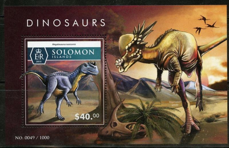 SOLOMON ISLANDS 2015 DINOSAURS  SOUVENIR SHEET MINT NH