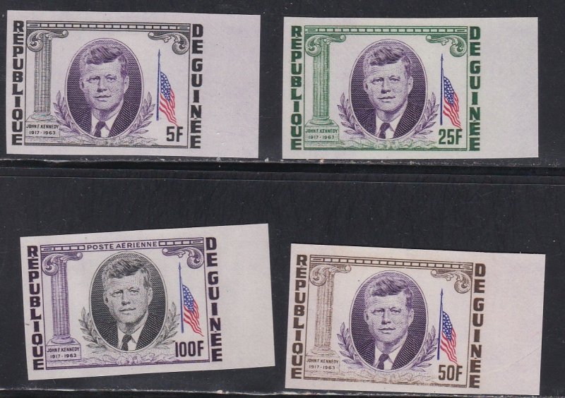 Guinea # 325-327, C56, John F. Kennedy, Imperf Set  NH