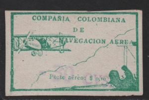 $Colombia Sc#c11 var. Mint/VF, rare 30 CVS o/p, signed