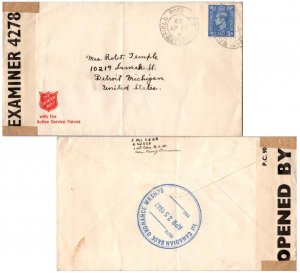 Canada Great Britain 2 1/2d KGVI Soldier's Free Mail 1942 F.P.O. 248 Canadian...